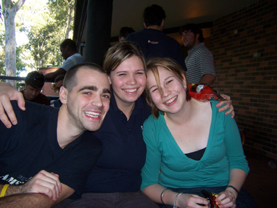 Goob, Keeley, and Hannah at Bar on the Hill during Oktoberfest.