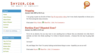 Shyzer.com's Fourth Theme, 2006-2008